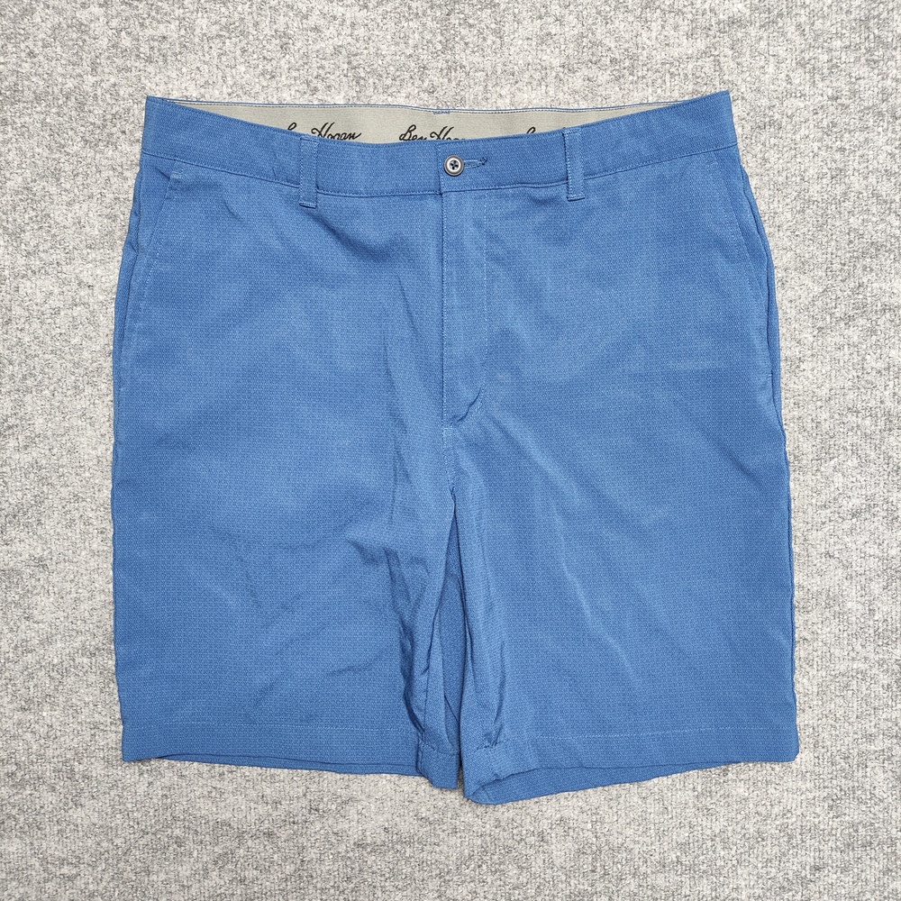 Ben Hogan Shorts Mens 36 Blue Chino Microfiber Golf Geometric Casual Summer